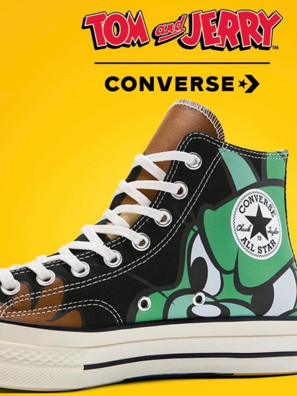 🔥Converse Chuck X 70 High Tom & Jerry Oversized Print Men's 13 NWT Y2K UNISEX🐭